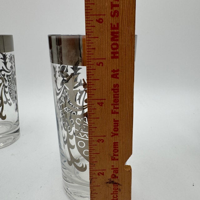 Metal 1950s Kimiko Highball Glasses by Guardian Service Gla Silver Knight Shield 5" - Set of 6 For Sale - Image 7 of 7