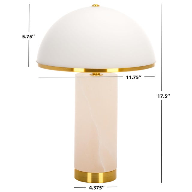 2020s Izabel Alabaster Table Lamp in Gold/White For Sale - Image 5 of 5