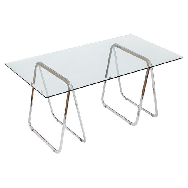 Italian Tubular Chromed Steel Trestles, 1970s, Set of 2 For Sale - Image 18 of 18
