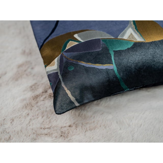 Not every silk speaks of emperors. Some speak of artists. The Midnight Abstract Avant-Garde is a Japanese silk lumbar...