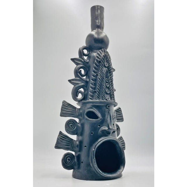Mexican 1960s Barro Negro Sculpture by Doña Rosa of Coyotepec Oaxaca, Hand-Signed, Mexican Art For Sale - Image 3 of 18