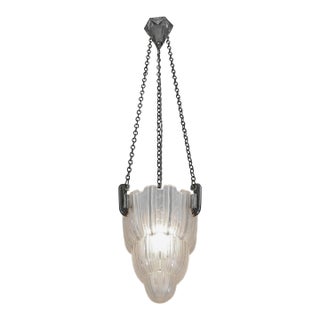 French Art Deco Pendant Light by Marius Sabino 1930 France For Sale