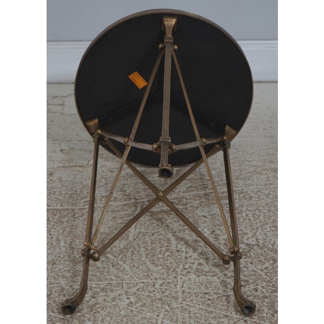 Theodore Alexander Round Granite & Brass Side Table For Sale - Image 12 of 13