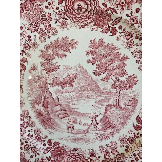 Mid-Century Modern Vintage German Villeroy & Boch Red Burgenland Platters-Set of 6 For Sale - Image 3 of 4