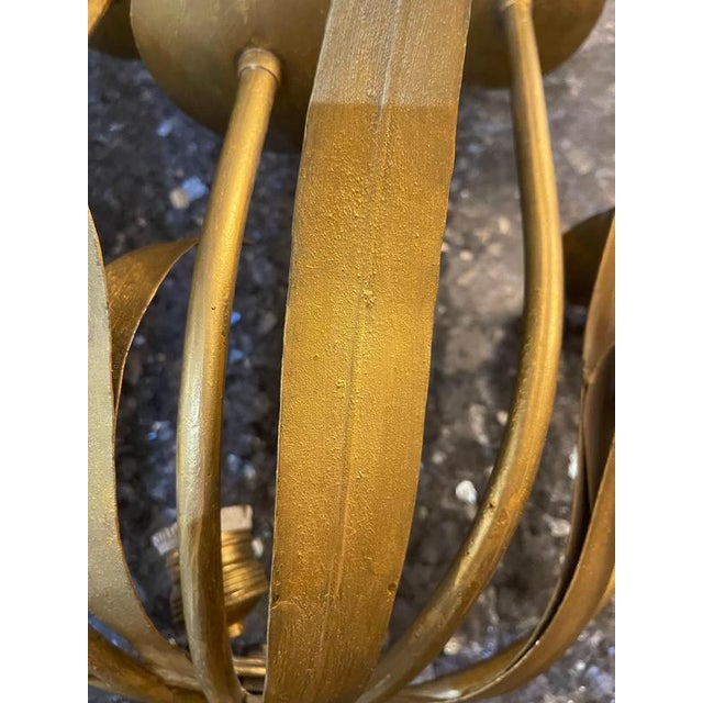 Large Florentine Gilt Metal Wall Lights, Italy, 1950s, Set of 2 For Sale - Image 4 of 18