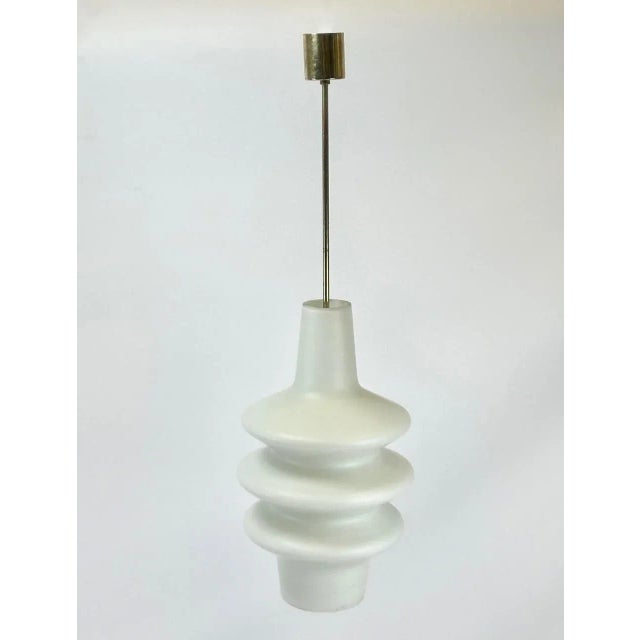 White Czech Milk Glass Pendant Lamp attributed to Josef Hurka for Napako, 1960s For Sale - Image 8 of 8