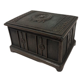 Antique 19th Century Jennings Brothers Jb 1880 Ornate Metal Trinket Box For Sale