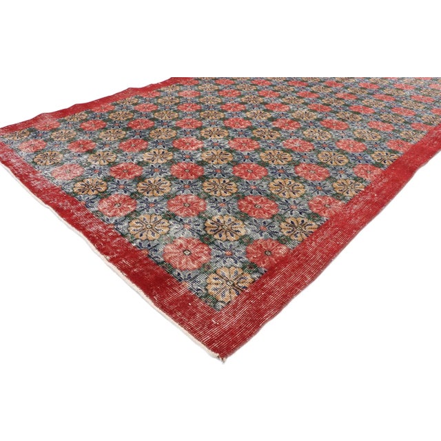 Rustic Vintage Turkish Sivas Rug, 05'03 X 08'10 For Sale - Image 3 of 10