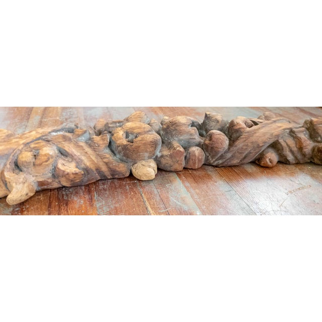 17th or 18th C. Carved Wood Decorative Swag in Baroque Style, Continental European For Sale - Image 14 of 18