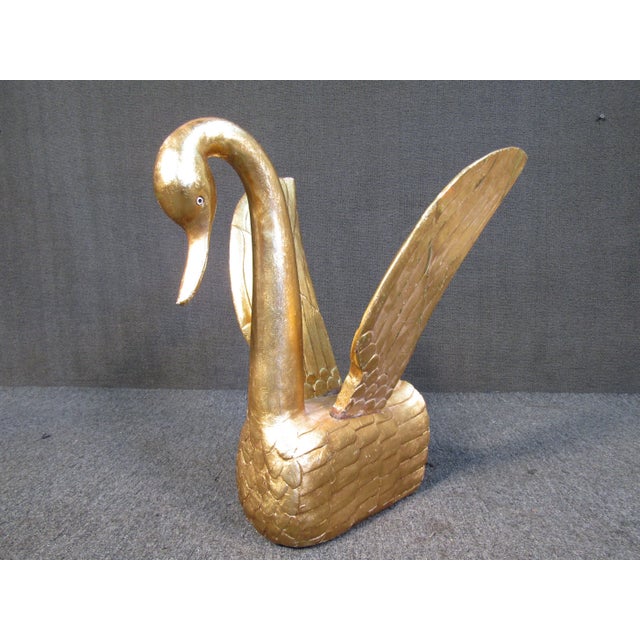 Gold Leaf Swan Sculpture For Sale - Image 11 of 12