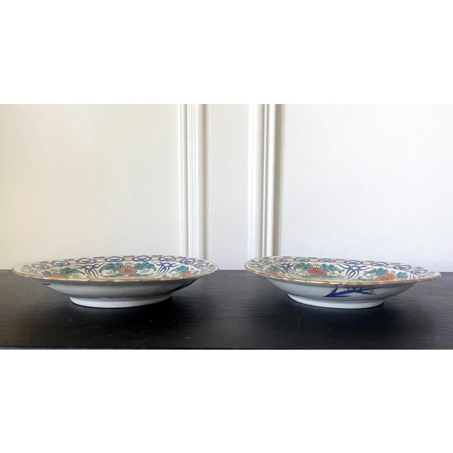 Pair Antique Japanese Artia Ceramic Cabinet Plates For Sale - Image 10 of 16