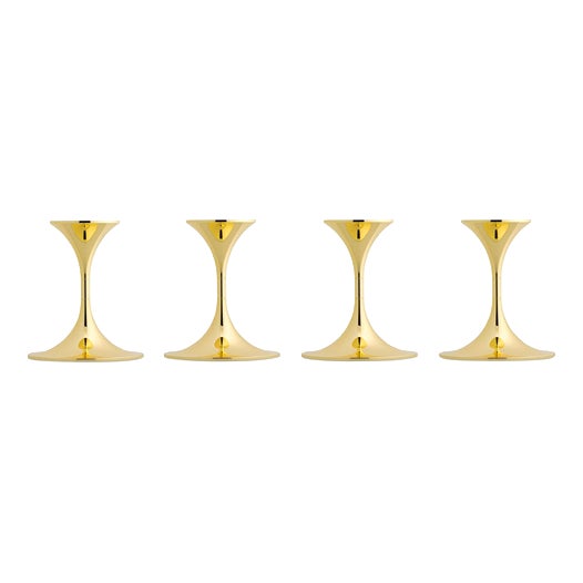 Steel with Brass Jazz Candleholders by Max Brüel for Karakter, Set of 4 For Sale