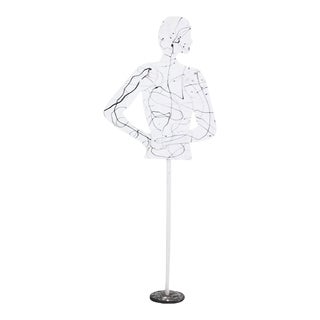Vintage Postmodern Torso Paint Splatter Sculpture with Articulated Arms For Sale