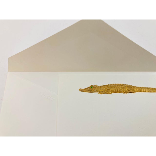 Cartier Cartier Luxury Iconic Crocodile Gold Design Card and Envelope Desk Stationery For Sale - Image 4 of 4