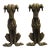 Art Deco Greyhound Cast Iron Andirons – Authentic 1930s Streamline Pair For Sale
