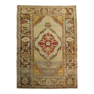 Antique Turkish Rug in Ivory and Gray - 4'4" x 6'4" For Sale