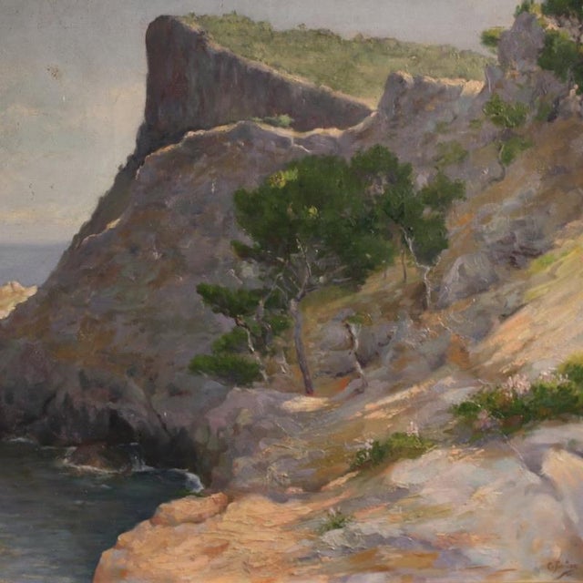 1900 - 1909 Spanish Artist, Sea View, 1901, Oil on Canvas For Sale - Image 5 of 13