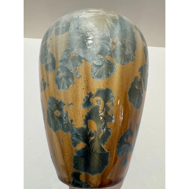 Modern Phil Morgan Crystalline Glaze Studio Pottery Vase 7in Signed Modern Art Ceramic For Sale - Image 3 of 9