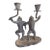 Whimsical Vintage Dancing Frog Candelabra With Dual Candle Holders, Likely Mid-20th Century Folk Art. For Sale