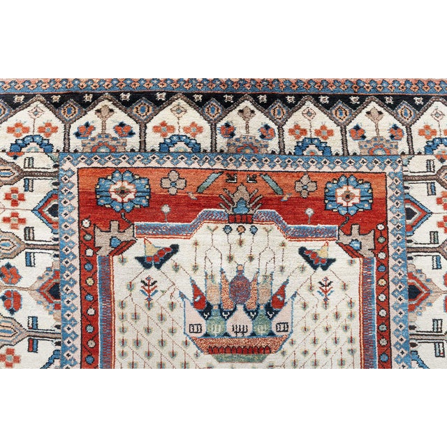 Late 19th Century Early 20th Century Persian Malayer Handmade Wool Rug For Sale - Image 5 of 11