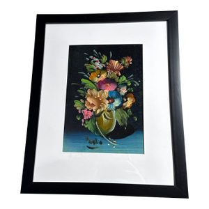 Vintage Floral Still Life Painting Framed