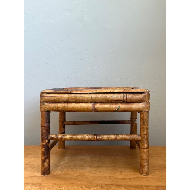 Vintage Bamboo Accent Table For Sale - Image 10 of 14