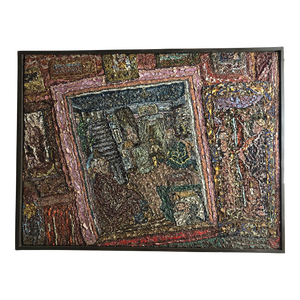 Lawrence Rothbort, Large American Folk Art Masterpiece Glass Mosaic Sculpture Painting Wall Hanging, 20th Century