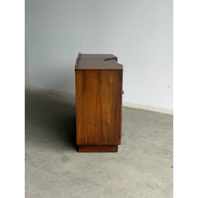 1940s Art Deco Curved Waterfall Sideboard With Inlaid Details For Sale - Image 9 of 16