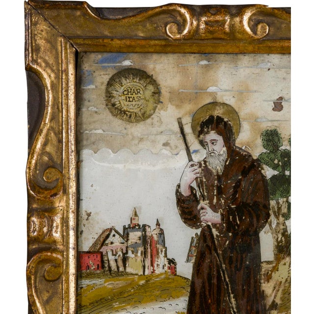 Early 18th Century Religious Italian Painting on Glass For Sale - Image 8 of 14