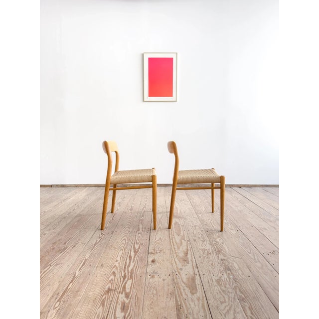 Set of Mid-Century Modern Danish Model 75 Chairs in Oak by Niels O. Møller for J.L. Mollers Møbelfabrik, 1950s For Sale - Image 4 of 18