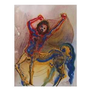 1972 Salvador Dali 'The Centaur of Crete' Colored Lithograph on Arches Paper