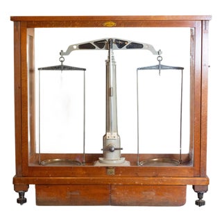 20th Century German Glass Case Scale For Sale