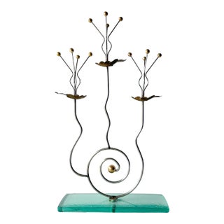 Tony Evans(1942-2009) Three Candle Candelabra For Sale