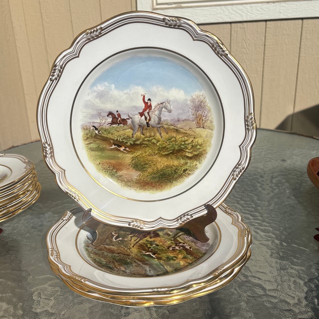 Vintage Copeland Spode With Classic Hunting Scenes After j.f. Herring Sr - Set of 12 For Sale - Image 9 of 12