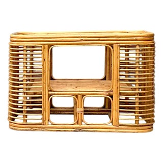 Vintage Rattan Stacked Rattan Coffee Table For Sale