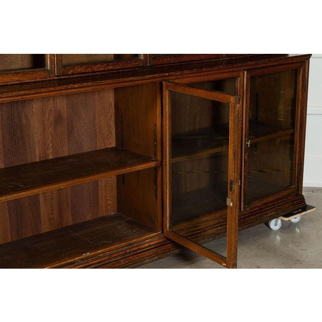Large Oak Glazed Haberdashery Bookcase Cabinet, 1890 For Sale - Image 6 of 12