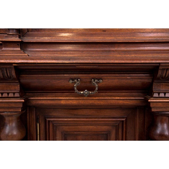 Antique Glass and Walnut Cupboard For Sale - Image 6 of 18