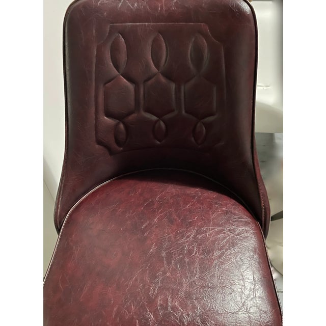 Spanish Revival Barstools Set of 2 Cushy Brown Bucket Chairs with an Iron Scrolled base base is 17x17 top of seat is 30...