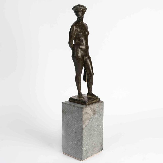 1930s Art Deco Bronze Sculpture on Stone Base, 1930 For Sale - Image 5 of 9
