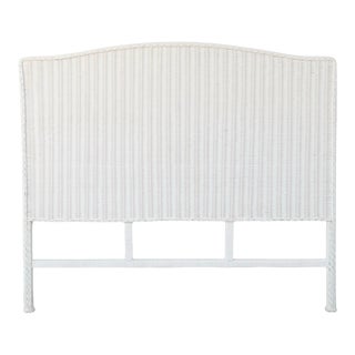 Queen Size White Wicker Headboard For Sale