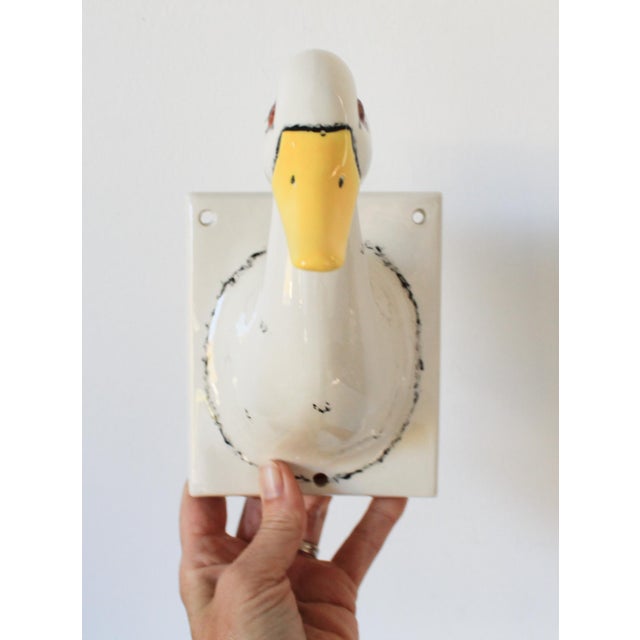 Vintage Wall Mounted Ceramic Duck Towel or Apron Holder For Sale - Image 4 of 8