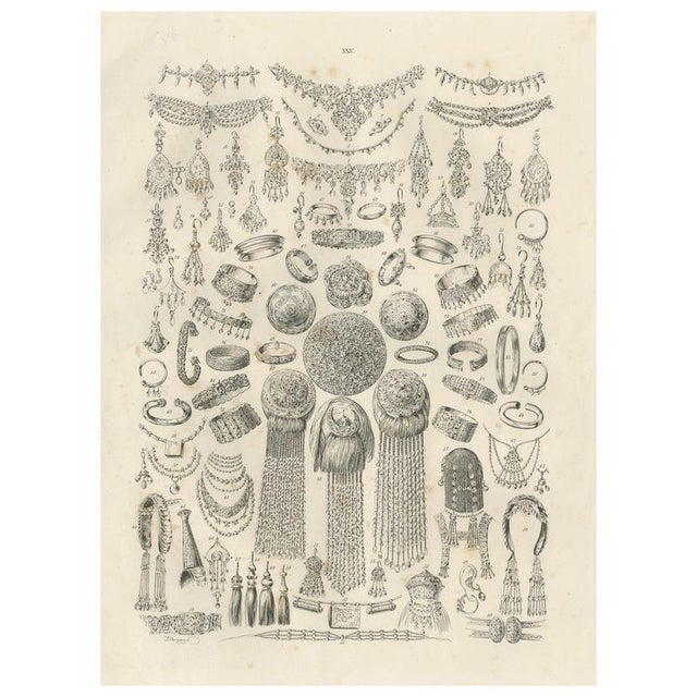 Heinrich von Mayr, Jewelry and Adornment Study from Maximilian in Bavaria, 1846 For Sale - Image 10 of 10