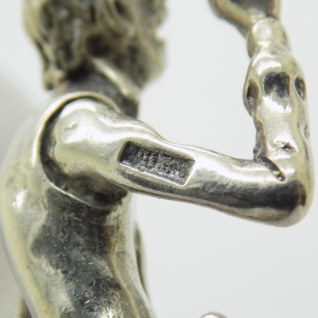 Vintage Italian Handmade Genuine Silver Handyman Carpenter Figurine From Tuscany For Sale - Image 11 of 16