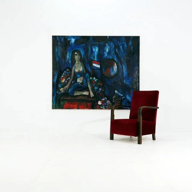 Theo Van Der Horst, Girl and Sailor, Oil on Canvas For Sale - Image 7 of 7