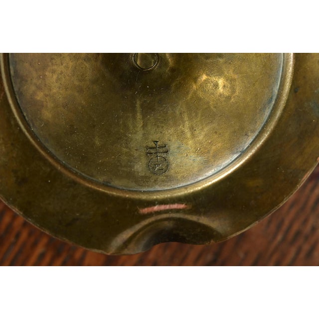 Roycroft Arts & Crafts Hammered Copper Candlesticks, Pair For Sale - Image 10 of 12