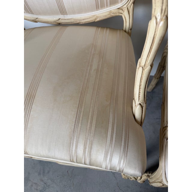 Vintage Century Furniture Serge Roche Style Faux Bois Palm Frond Arm Dining Chairs – Set of 4 For Sale - Image 10 of 12