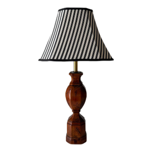 Mid 20th Century Turned Baluster Biedermeier Style Wood Table Lamp