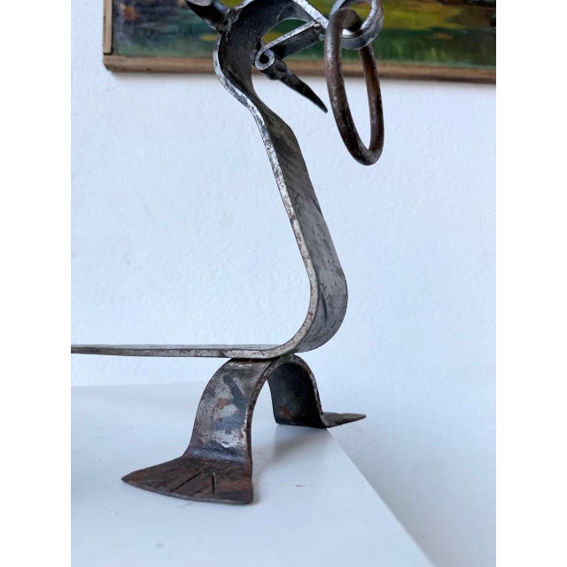 Zoomorphic Metal Dog Andirons, 1950s, Set of 2 For Sale - Image 13 of 18