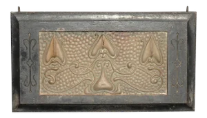 Vintage Art Nouveau Metal Fireplace Grill Grate ~ Black Wall Ceiling Vent