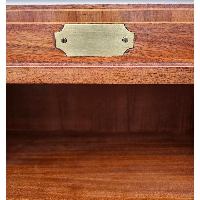 Mid 20th Century Vintage 2-Door Diminutive Faux Campaign Drawers Secretary For Sale - Image 12 of 12